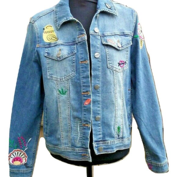 Nanette Lepore Jackets & Blazers - Nanette Lepore Whimsy Wash Denim Jacket Size M NWT
